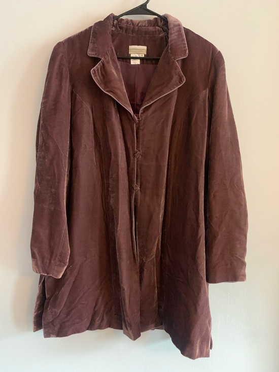 Coldwater Creek Jackets & Blazers - COLDWATER CREEK Velvet Trench Coat in Plum